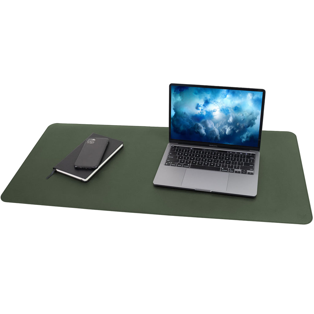 Non-Slip Leather Desk Pad 32” x 17”, Vine Creations Desk Mat Protector Waterproof Dark Green - 2021 Upgraded Sewing PU Leather Mouse Pad Writing Surface, Office Decor Desktop Blotter for Top of Desk 32" x 17" - LeoForward Australia