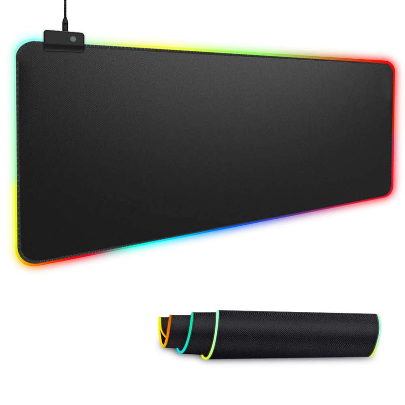 [AUSTRALIA] - Extended Gaming Mouse Pad with Stitched Edges, Long XXL Waterproof Large Mousepads(31.5x11.8In), Computer Mouse Mat, Non - Slip Base, Desk Pad Keyboard Mat (RGB) RGB