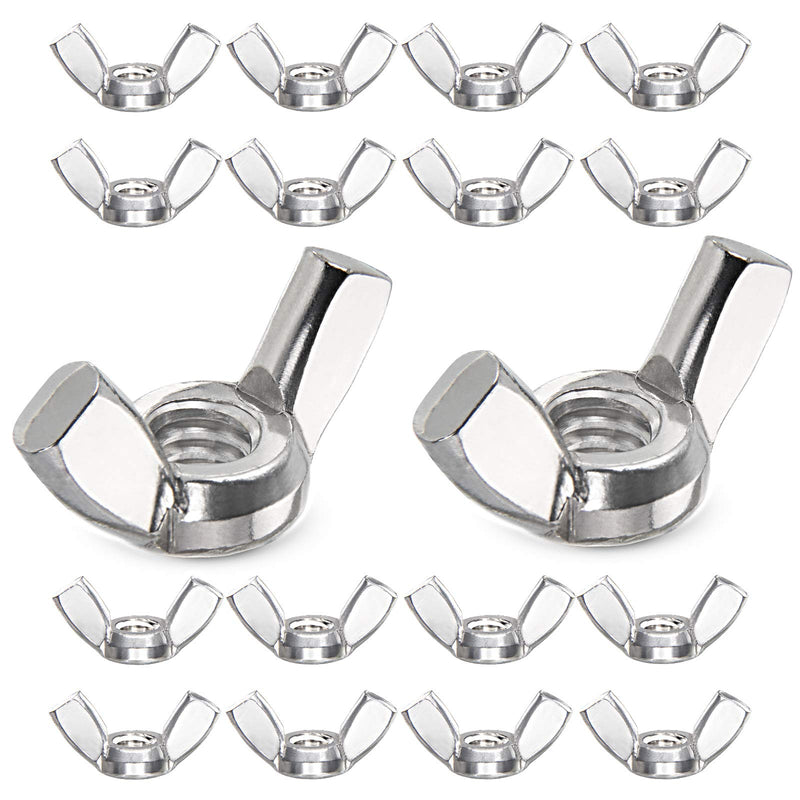  [AUSTRALIA] - Wing Nuts,1/4"-20 Wing Nuts,304 Stainless Steel Wing Nuts,Fasteners Parts Butterfly Nut,Hurrican Screws Hand Twist Tighten Ear Wingnuts,50PCS 1/4"-20