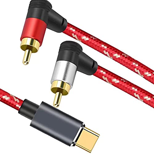 Sikaite's Type-C to 2rca Audio Auxiliary Adapter Stereo Divider Cable Type-C to RCA y Cable for Smartphone Speaker Tablet HDTV MP3 Player - LeoForward Australia