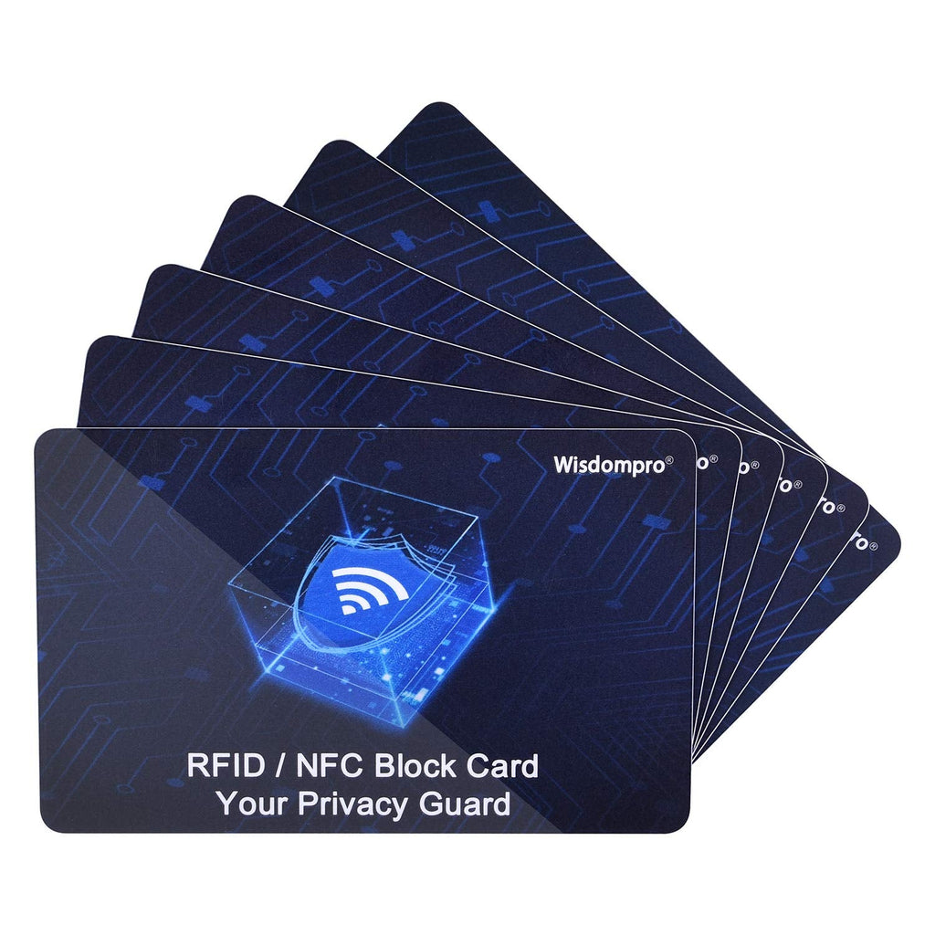  [AUSTRALIA] - 6 Pack RFID Blocking Cards, Wisdompro NFC Contactless Card Protection Debit Credit Card Passport Card Protector Blocker for Men & Women, Wallet & Purse Shield