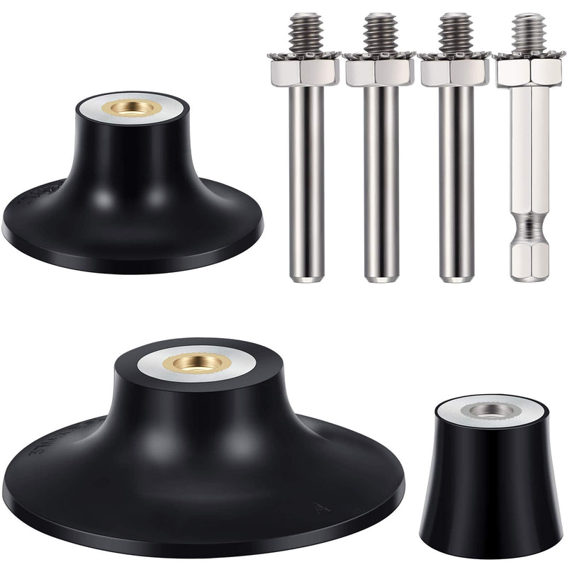  [AUSTRALIA] - 4 Pieces Roloc Disc Pad Holder Roloc Bristle Disc Set Including 1, 2, 3 Inch Sander Disc Holder with 1/4 Inch Shank Double Replacement Rod Disc Rotary Tool Pad Holder Kit for Die Grinder Accessories