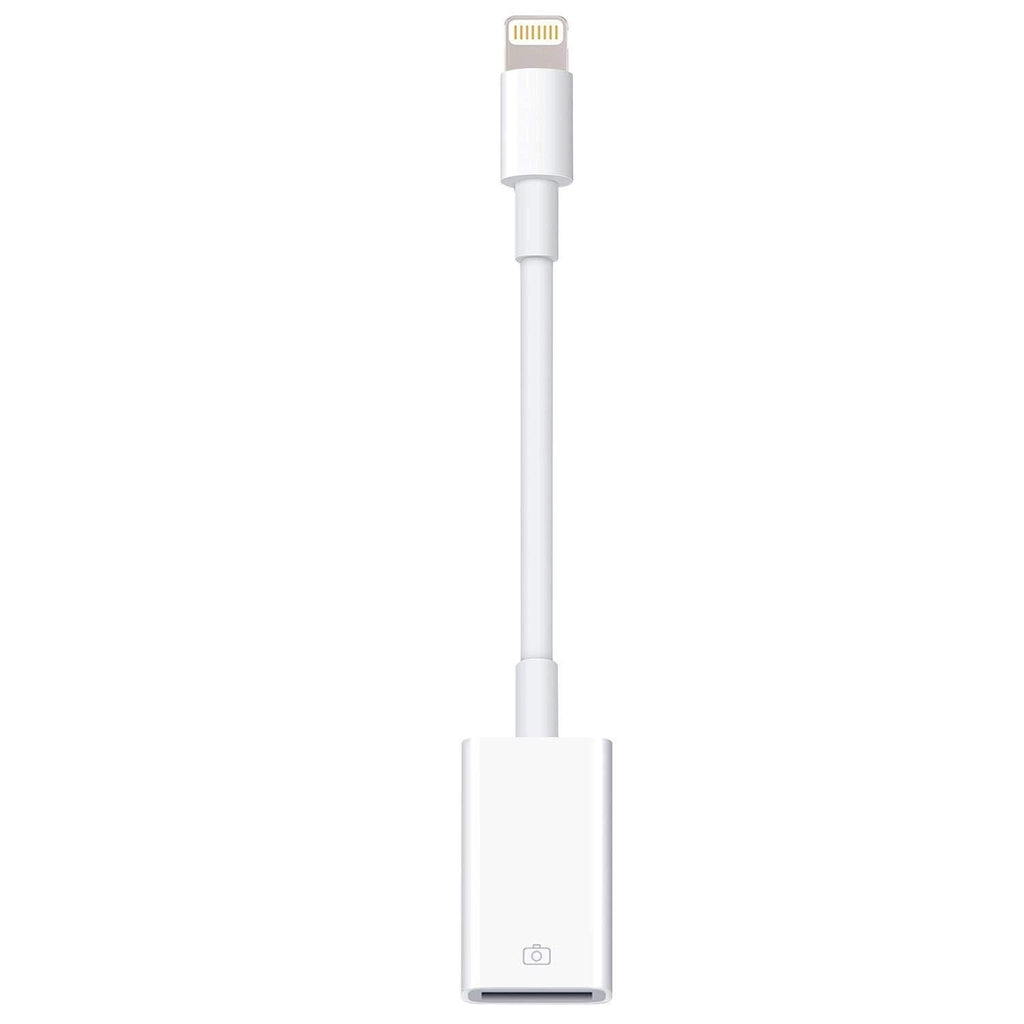  [AUSTRALIA] - Lightning to USB Camera Adapter Lightning Female USB OTG Cable Adapter for Select iPhone,iPad Models Support Connect Camera, Card Reader, USB Flash Drive, MIDI Keyboard, White (White)