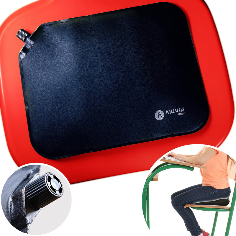  [AUSTRALIA] - AJUVIA Pocket-Portable Wobble Cushion (No Pump Required) - Inflatable Sensory Wiggle Seat for Kids - Flexible Seating for Classroom to Improve Sitting Posture & Focus (FDA Listed, Black, 12” x 9”)