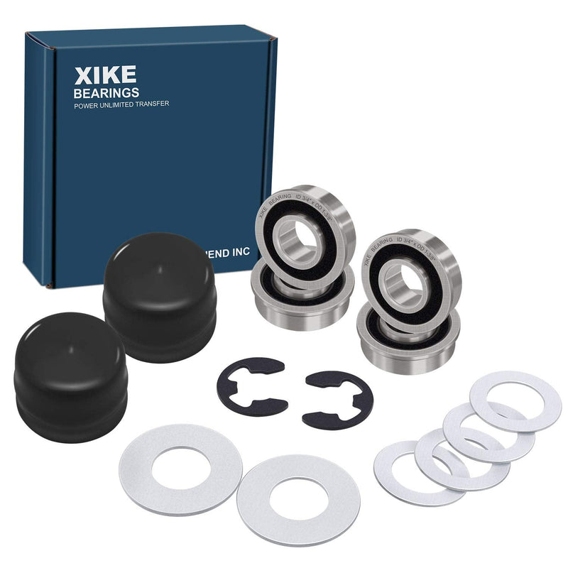  [AUSTRALIA] - XiKe 3/4"x1-3/8 Flange Ball Bearings Kit, Fits Lawn Mower Front Wheel, Compatible Jonsered, Weed, Eater, Roper, Murray, Noma, John Deere 9040H, 532009040, 532124959,91334 491334MA,5920H,9040HR,9040N. 1 ID 3/4" x OD 1-3/8" Bearings Kit Black