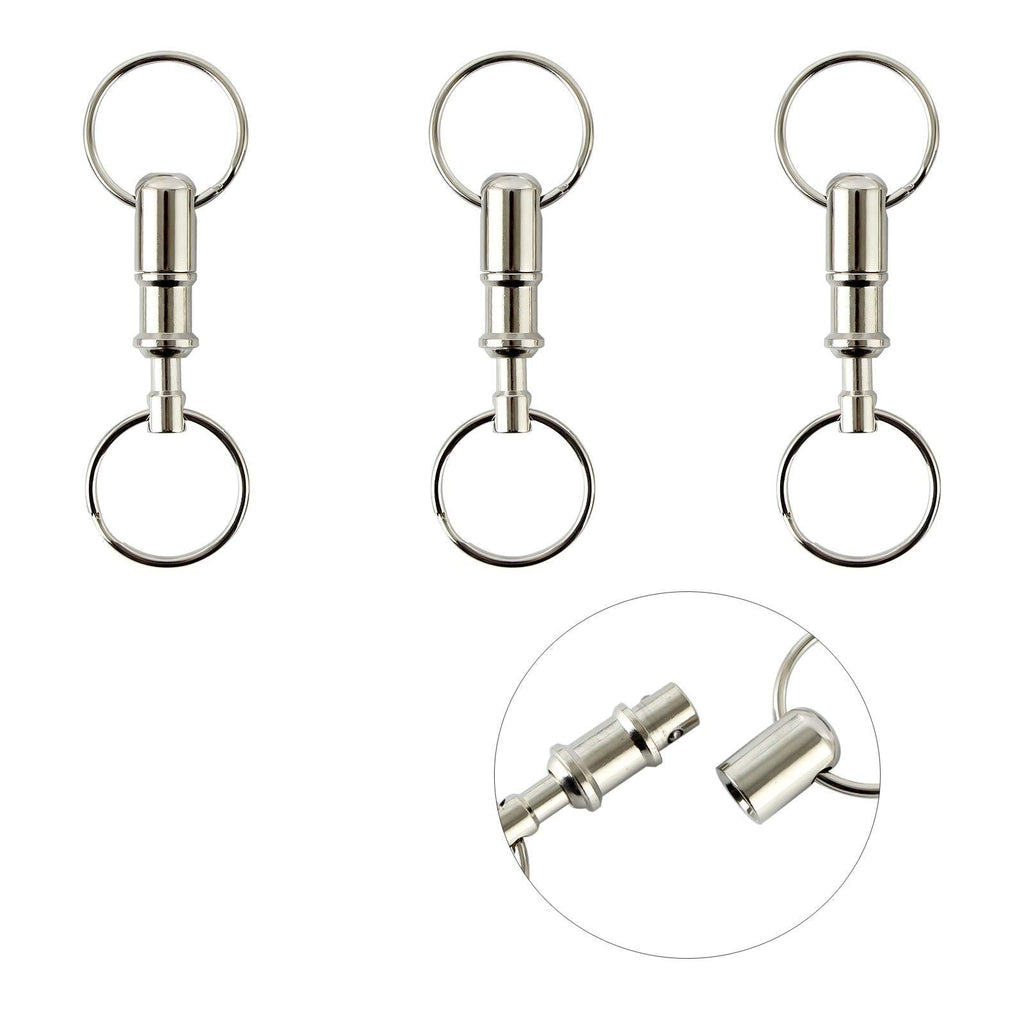 Quick Release Keychain, 3 Pcs Detachable Pull Apart Key Rings Dual Snap Lock Holder Key Ring for Convenient Accessory Gifts (3) - LeoForward Australia