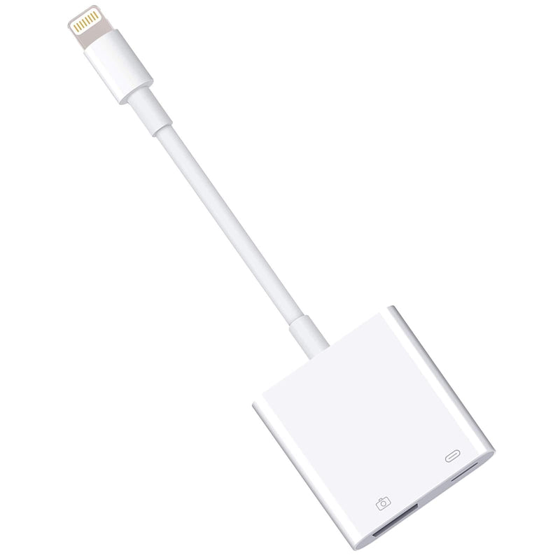 Lightning to USB3 Camera Adapter with Charging Port, Lightning Female USB OTG Cable Adapter for Select iPhone,iPad Models Support Connect Camera, Card Reader, USB Flash Drive, MIDI Keyboard (White) - LeoForward Australia