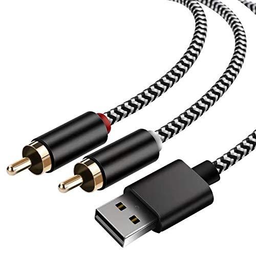 USB to 2-Male (6FT) RCA Audio Aux Cable for PC Stereo Y Splitter Cord Jack Adapter Compatible with USB A Laptop, Linux,Windows, Desktops, PS4 and More Device for Amplifiers, Home Theater, Speaker - LeoForward Australia