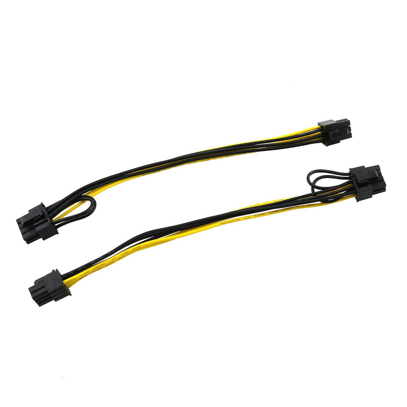  [AUSTRALIA] - E-outstanding PCIe 6pin to 8pin Adapter Power Extension Cable 2PCS PCI-e 6-pin Male to 8-pin Male Converter Adapter Cable for PCI Express 6+2-pin (6-pin/8-pin) Powered GPU Video Card 20cm / 8 inch