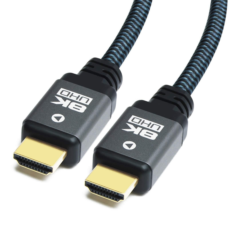 Yauhody 8K HDMI 2.1 Cable 6ft, 48Gbps Ultra High Speed Heavy Duty Nylon Braided HDMI 2.1 Cord, Real 8K@60Hz, 10K, 4K@144Hz, 4K@120Hz, eARC, HDCP 2.2 & 2.3, Dynamic HDR, 3D for Monitor, TV (6 Feet) 8K-6ft - LeoForward Australia