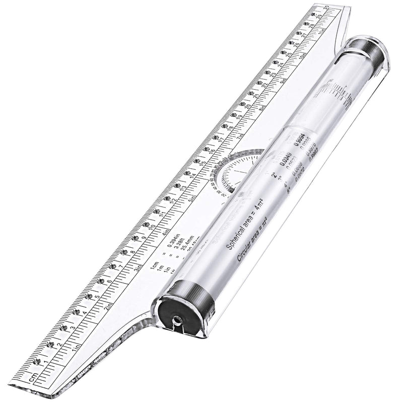  [AUSTRALIA] - Plastic Measuring Rolling Ruler Drawing Roller Ruler Parallel Ruler, Multifunctional Drawing Design Ruler for Measuring Drafting Student School and Office (12) 12 Inches