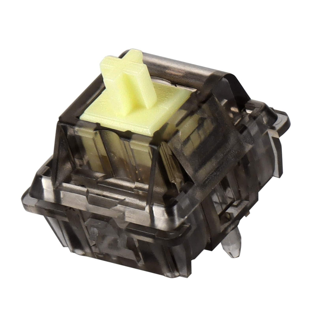 DUROCK Linear Switches Translucent Smokey L1 Switch with 55g Gold-Plated Spring Smooth Black Stem 5 Pins Linear Keyswitch for DIY Mechanical Keyboards (20pcs, L1 Smokey Yellow 55g) 20pcs - LeoForward Australia