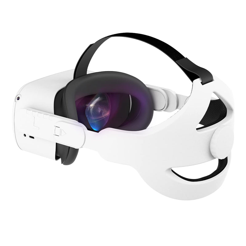  [AUSTRALIA] - SINWEVR Adjustable Head Strap Compatible for Quest 2 VR Headset, Elite Strap Replacement for Enhanced Support and Comfort in VR, Durable and Lightweight(Lvory White) A-White