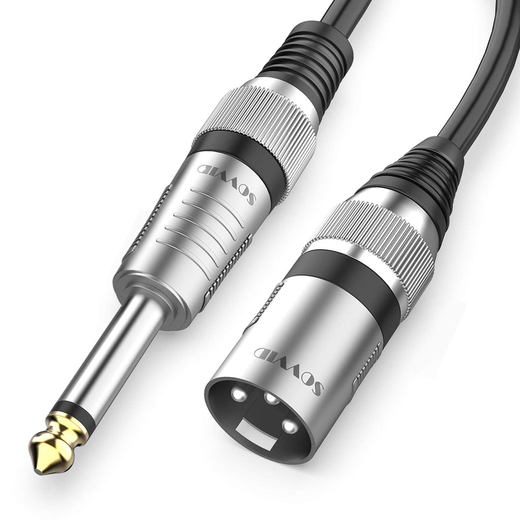  [AUSTRALIA] - 1/4 Inch TS Mono to XLR Male Cable, Sovvid Unbalanced 6.35mm Mono Plug to 3-pin XLR Male, Quarter inch TS Male to XLR Male Mic Cable Interconnect Cable Cord (10FT) 10FT