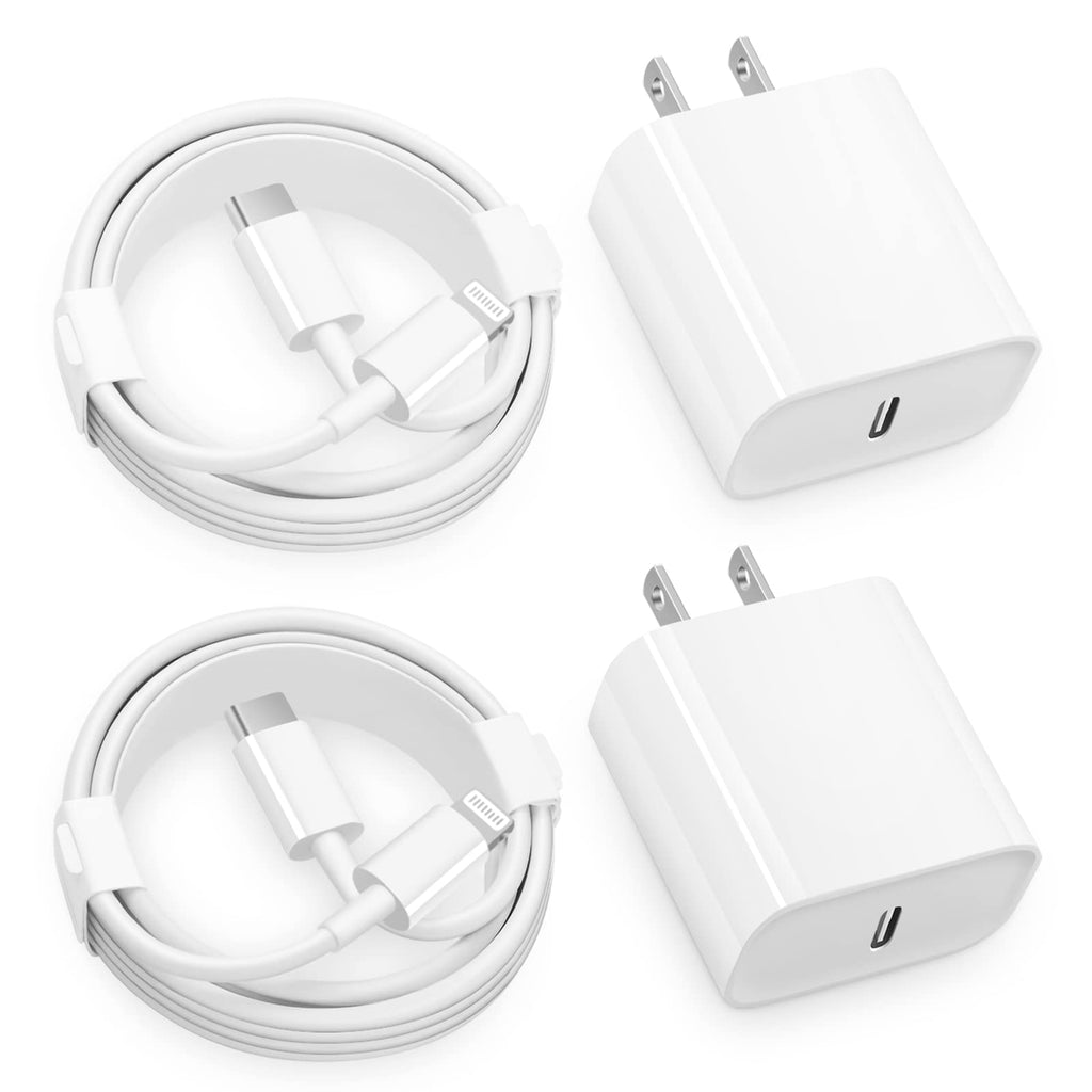 [AUSTRALIA] - 20W Fast Charger, 2-Pack Type C Fast Charger Block with 6FT USB-C to Lightning Cable Compatible for iPhone 13/13 Pro/12/12 Pro/12 Pro Max/11/Xs Max/XR/X, iPad, AirPods Pro