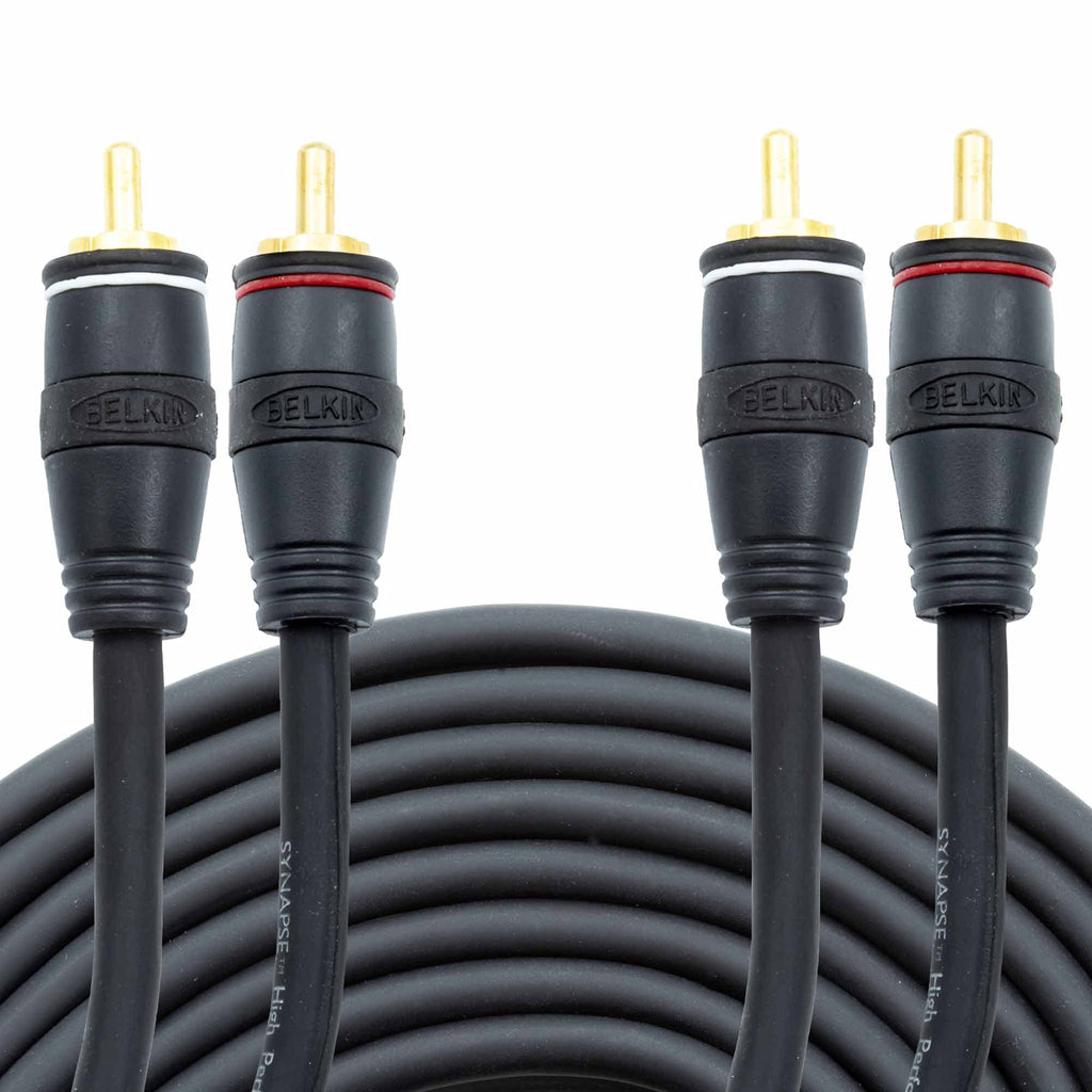 12' Foot RCA Stereo Audio Cable, 2-Male to 2-Male for Speakers, AMPs, Turntables, Home Theaters, Receives, Subwoofers, Speakers, HDTV - 2 Pack - LeoForward Australia
