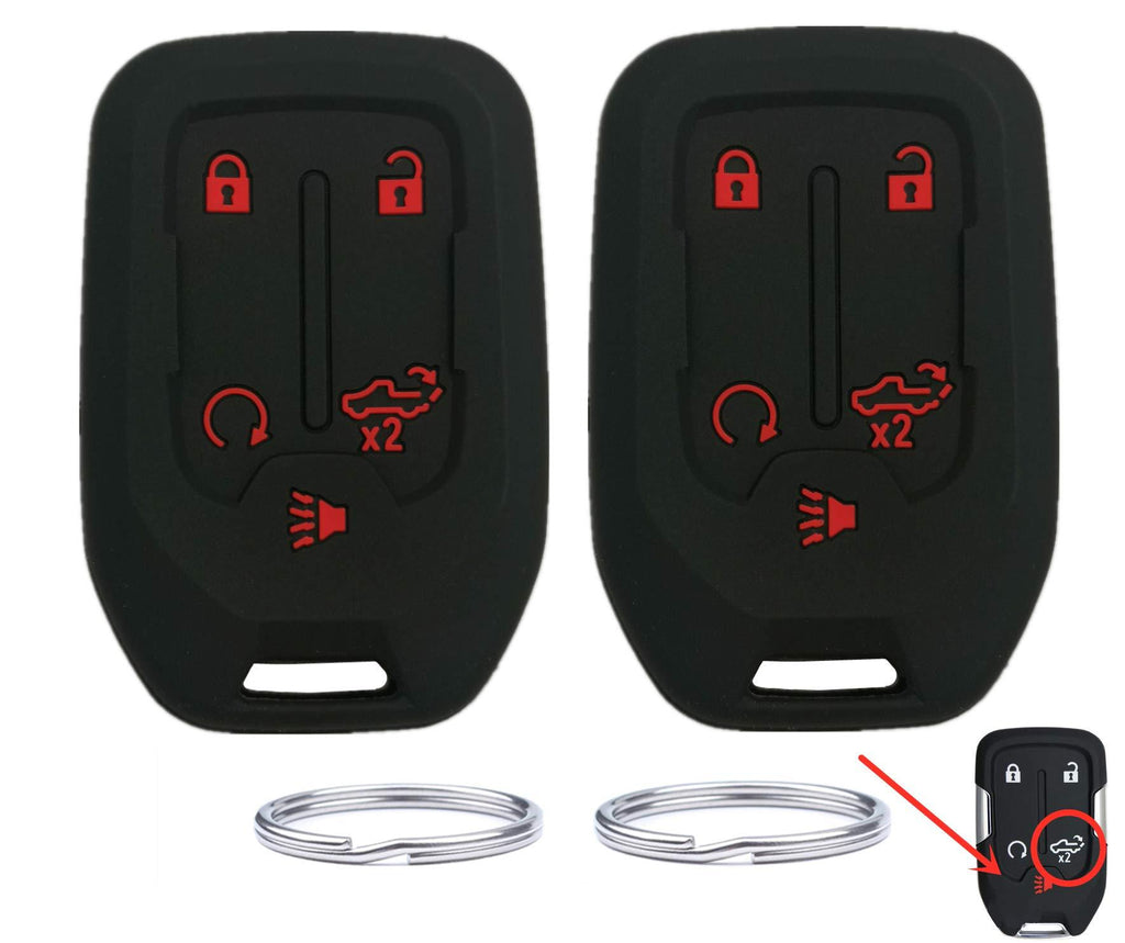 KAWIHEN Silicone Key Fob Cover Compatible with for 2019 2020 2021 Chevrolet Chevy Silverado 1500 2500HD 3500HD GMC Sierra 1500 2500HD 3500HD HYQ1EA 13529632 13591396 - LeoForward Australia