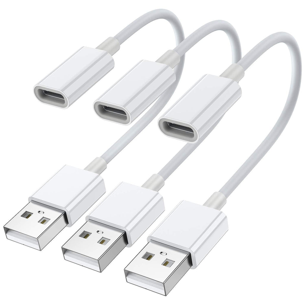  [AUSTRALIA] - USB C Female to USB Male Adapter (3-Pack),Type C to USB A Charger Cable Adapter,Compatible with iPhone 11 12 Pro Max,iPad 2018,Samsung Galaxy Note 10 S20 Plus S20+ 20+ Ultra,Google Pixel 4 3 XL(White)