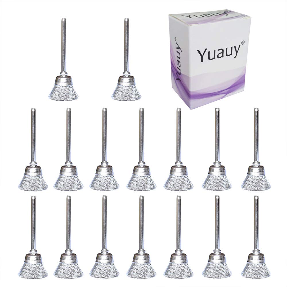  [AUSTRALIA] - Yuauy 20 pcs Stainless Steel Wire Brushes Bowl-shaped Wheels Polishing 1/2" Dia w/Shank 1/8" for Rotary Tools