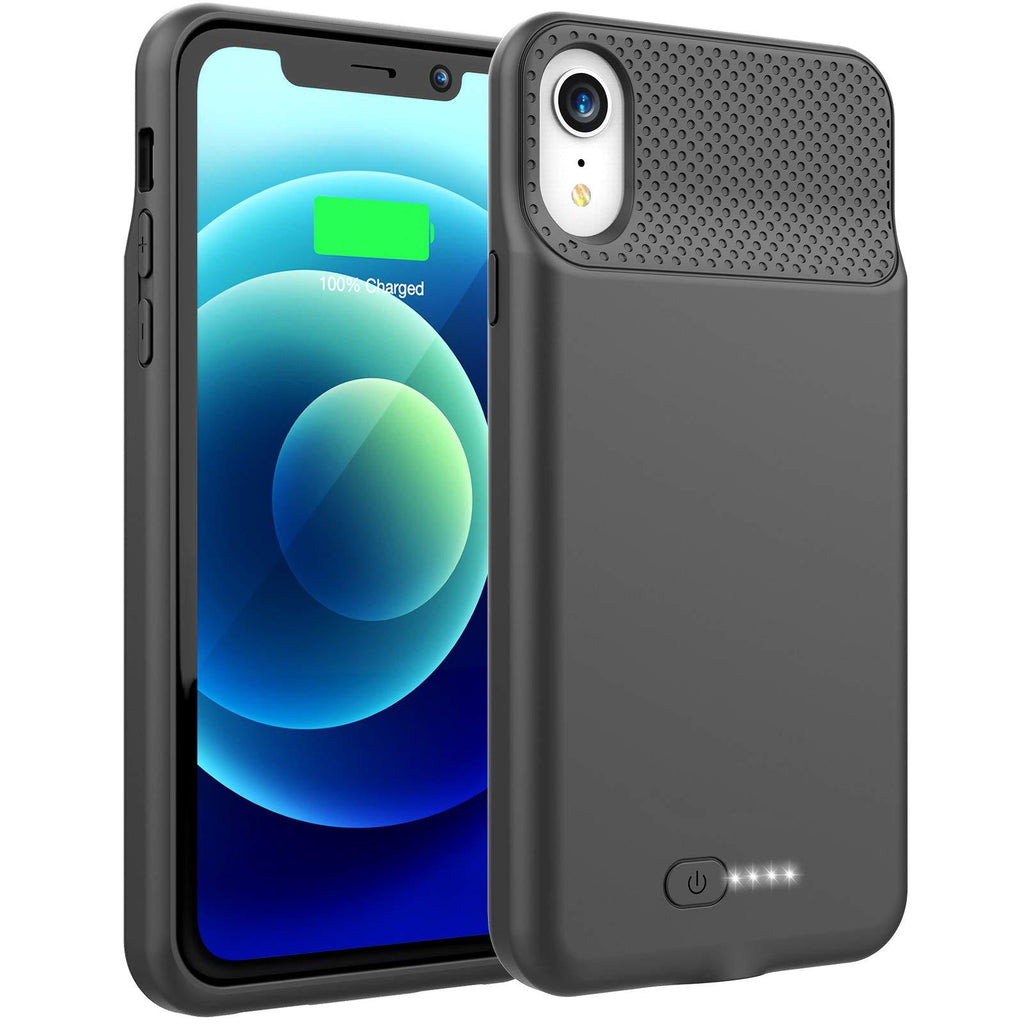  [AUSTRALIA] - BOPPS Battery Case for iPhone XR, 6000mAh Portable Charging Case for iPhone XR, Rechargeable Backup External Battery Pack Extended Battery Protective Charger Case, (6.1inch) Black
