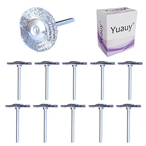  [AUSTRALIA] - Yuauy 10 pcs Stainless Steel Wire Brushes T-shaped Wheels Polishing 4/5" Dia w/Shank 1/8" for Rotary Tools