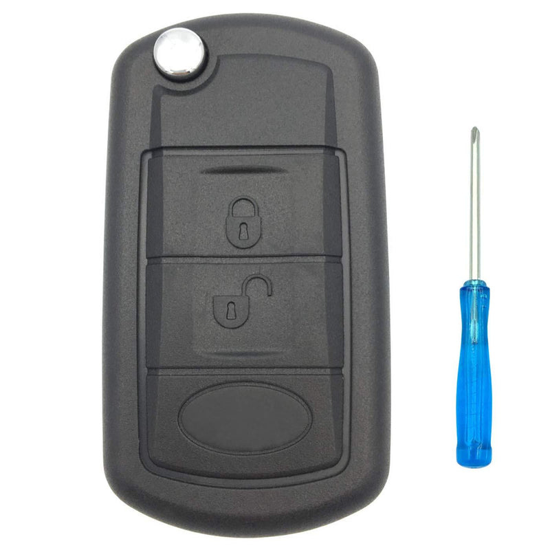 Henrida 3 Buttons Keyless Entry Remote Flip Car Key case Fob Styling Shell Cover for Land Rover LR3 Discovery Range Rover Sport Replacement Key Cover - LeoForward Australia