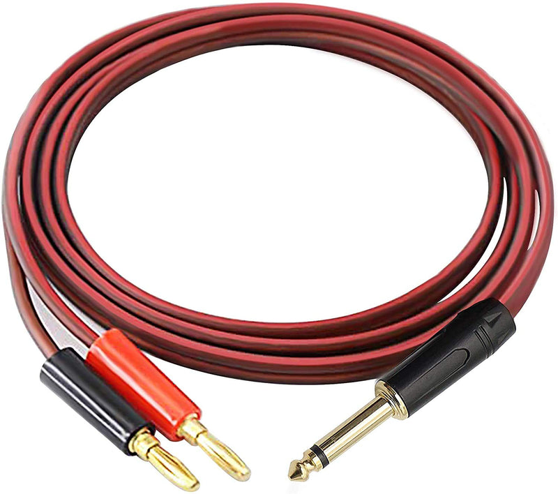  [AUSTRALIA] - MEIRIYFA 6.35mm to Banana Plug Speaker Cable, 1/4 TS Speaker Wire Cord to Dual Banana 4mm Plugs Audio Cable OFC HiFi Speaker Wire for DJ Application, Mixer -2m 6.35 to 4mm banana Plug