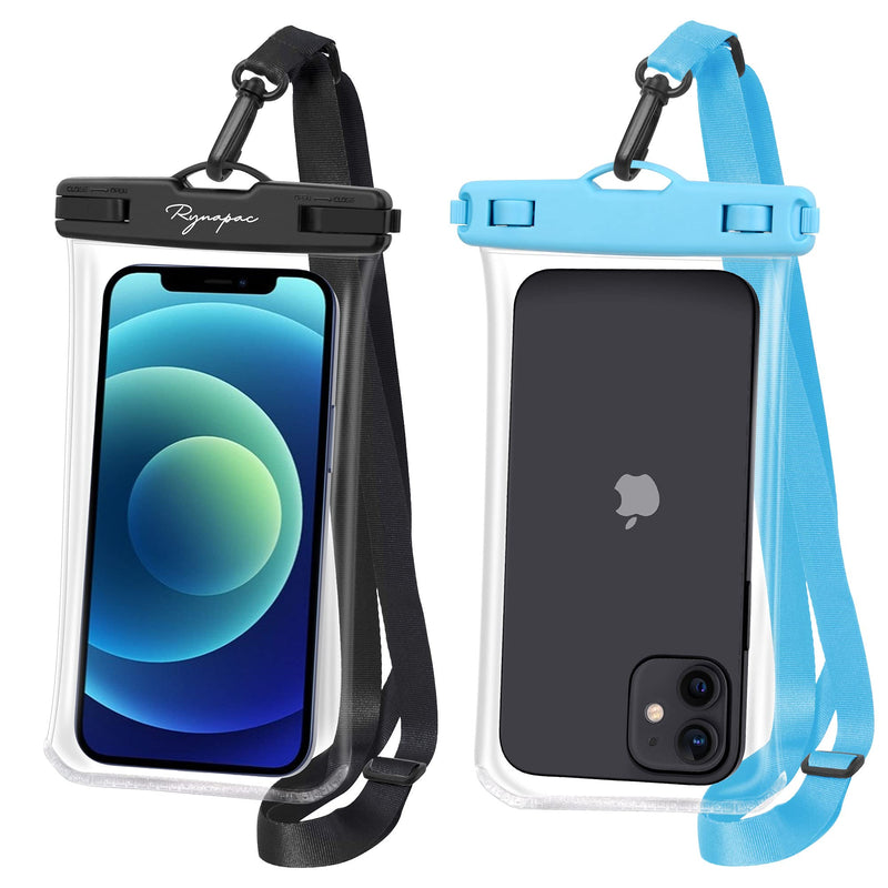  [AUSTRALIA] - Rynapac B01 Clear TPU Waterproof Phone Pouch Fully Transparent, IPX8 Cellphone Pouch, Cell Phone Dry Bags, Up to 7’’ for Kayak, Travel, Boating, Fishing, Hiking, 2 Pack