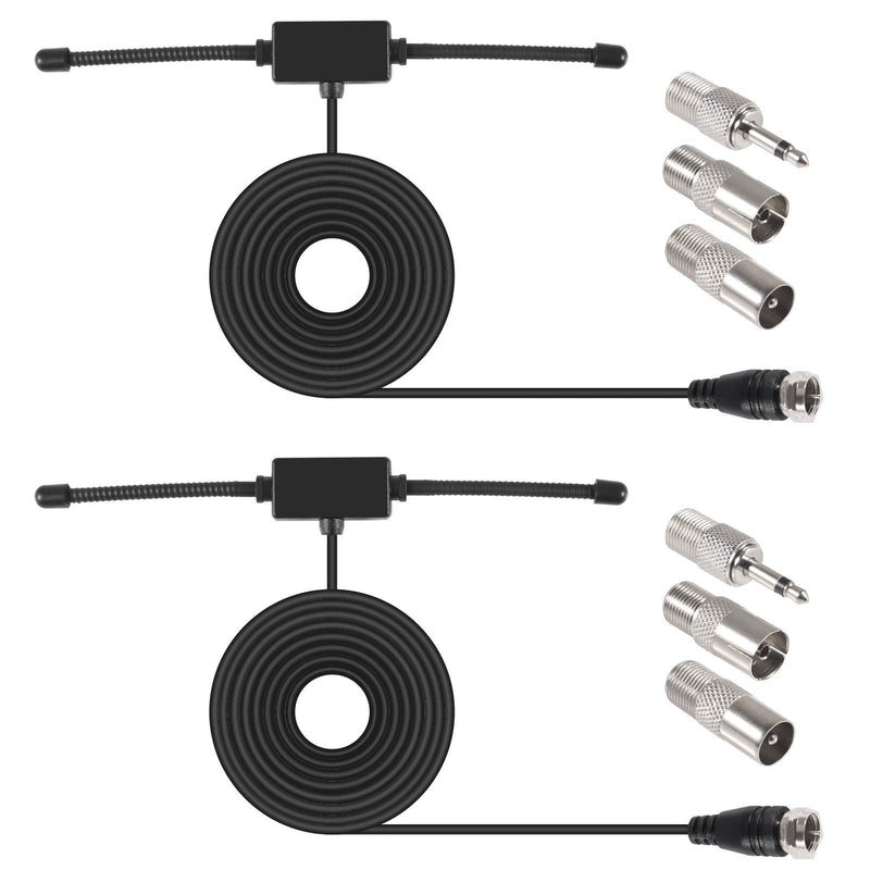  [AUSTRALIA] - 2pcs FM Radio Antenna FM Dipole Antenna FM Antenna for Stereo Receiver Indoor Most Music System FM Radio Home Stereo Receiver AV Audio Vedio Home Theater Receiver
