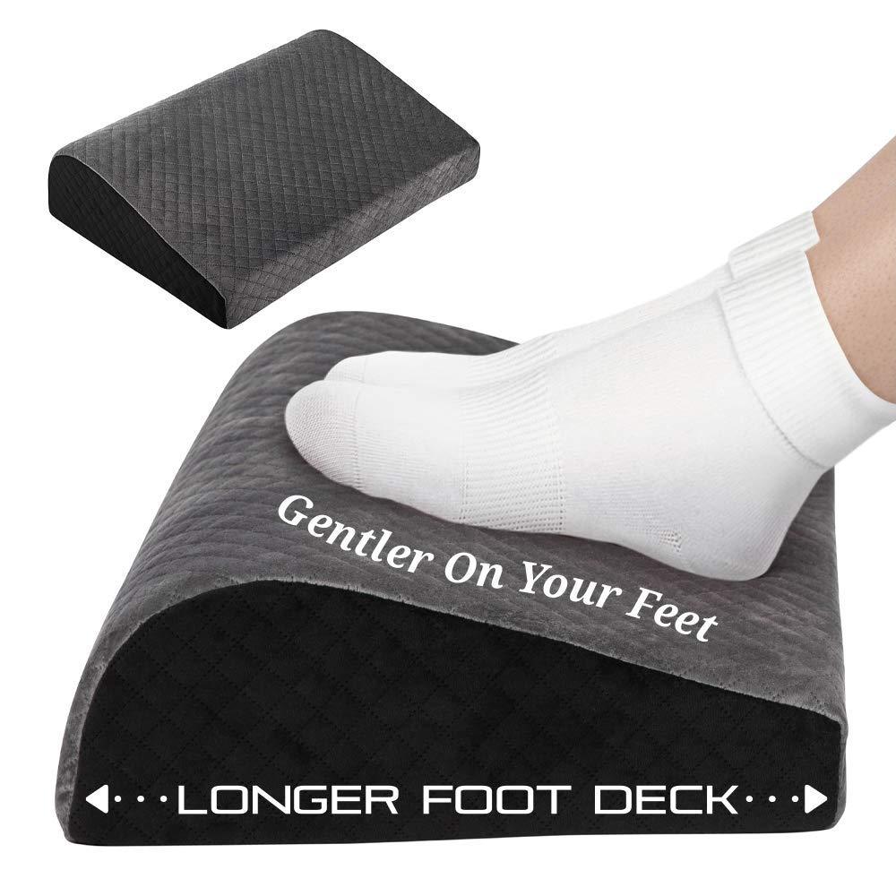 Kӧlbs Office Foot Rest Under Desk - Plush Velvet and Memory Foam - Longer Footrest For Added Comfort, Foot Stool Desk Accessories Teardrop Ergonomic Design Work From Home, Pc Gaming, Office, Knee Pain - LeoForward Australia