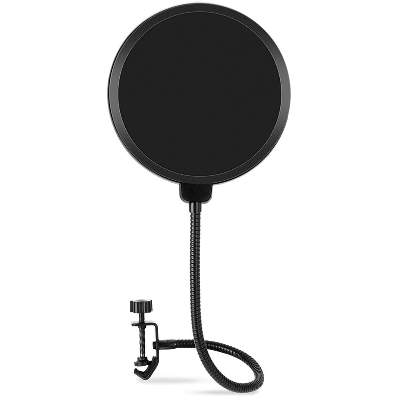  [AUSTRALIA] - Microphone Pop Filter for Blue Yeti and Other Mic, LILALIWA 6 Inch Dual Layered Pop Wind Screen with Enhanced Flexible 360° Gooseneck Clip Stabilizing Arm for Vocal Recording and Live Broadcasting