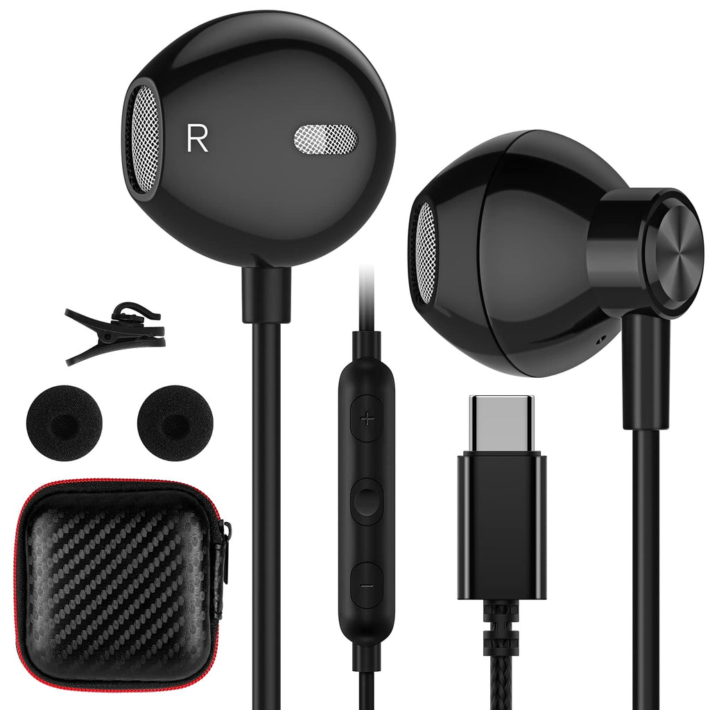 USB C Headphones, ACAGET Galaxy S21 Ultra Earbuds Wired Earphone for Android Semi in Ear USB Type C Headphone HiFi Stereo USB C Earphones for Samsung Galaxy S21 Ultra S20 FE Note 20 Tab S6 S5e Black - LeoForward Australia