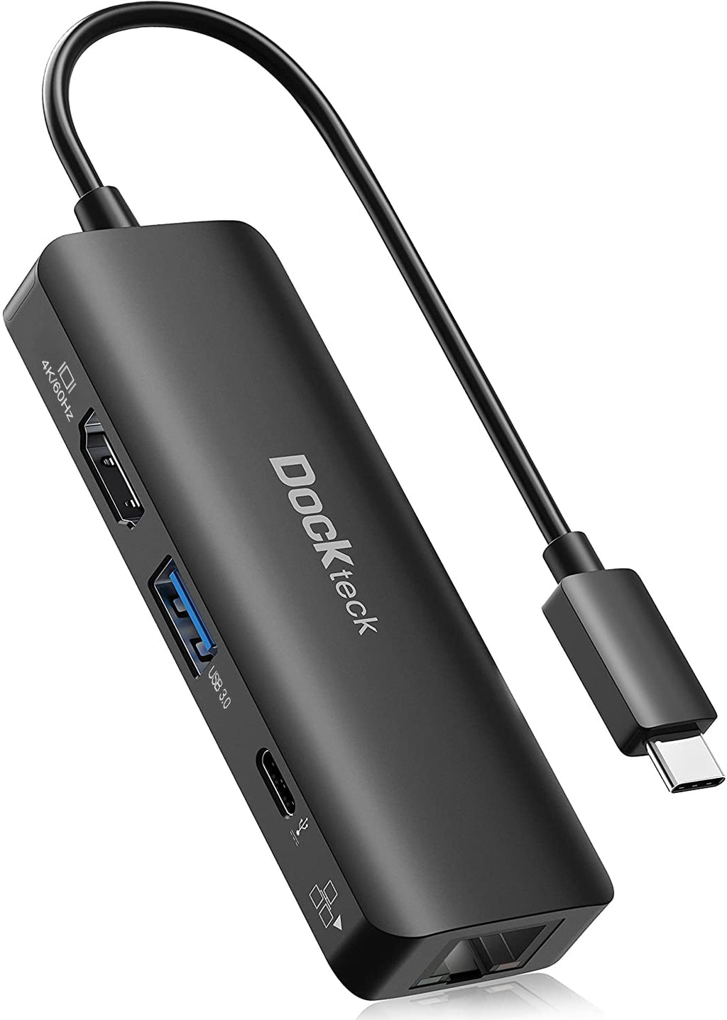  [AUSTRALIA] - USB C Hub 4K 60Hz, Dockteck 4-in-1 USB C PD Ethernet Hub Dongle with 4K 60Hz HDMI, 1Gbps Ethernet, 100W PD, USB 3.0 for MacBook Pro / Air M1 2020, iPad Pro 2021, iPad Air 2020 and More