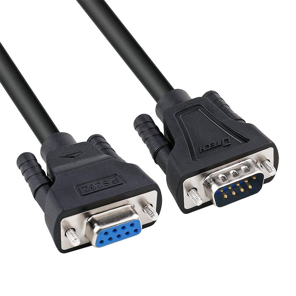 DTECH 1.5ft COM Port Serial Cable Male to Female RS232 Extension 9 Pin Straight Through Cord (0.5 Meter, Black) - LeoForward Australia
