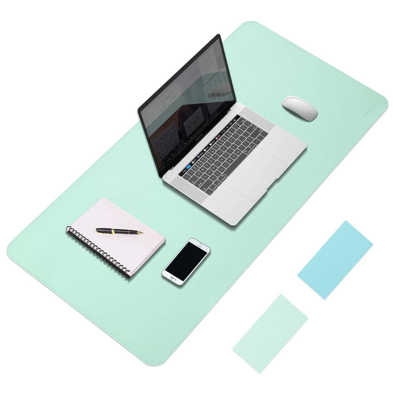 YXLIILI Mouse Pad 31.5X15.8Inch XXL Large Desk Pad Dual-sided PU Leather Desk Protector Blotter Extended Laptop Table Mouse Mat for Keyboard and Mouse, Non-slip, Waterproof, Easy Clean for Office Home Green/Blue - LeoForward Australia