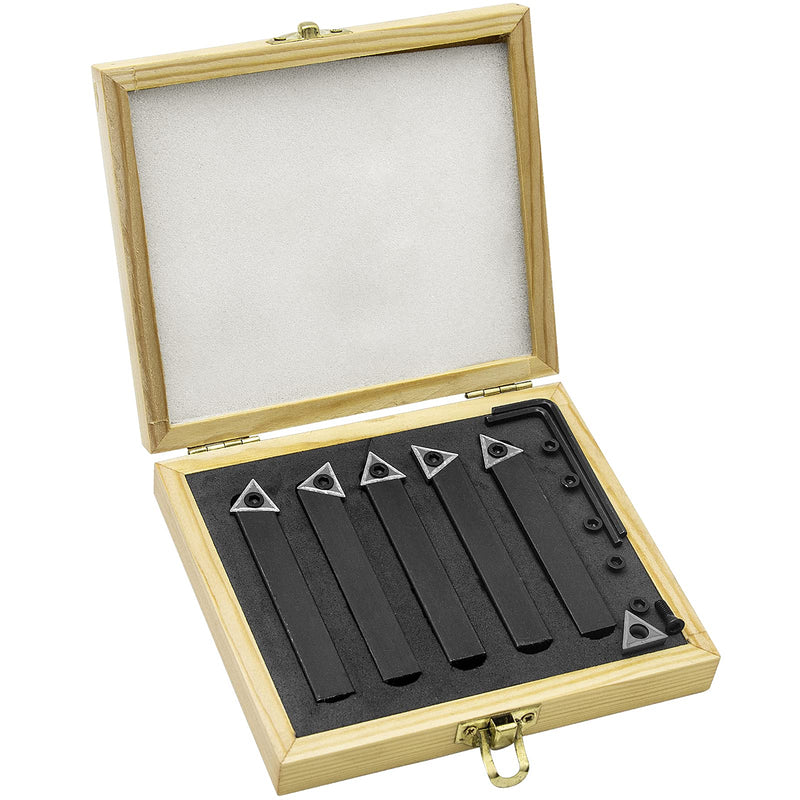  [AUSTRALIA] - SENDUO 5/16" Indexable Carbide Turning Inserts Holder Set for Machining Lathes, 5 Pcs Set Metal Lathe Tools Inserts Bits with Carbide Inserts TCMT090204. 5/16"