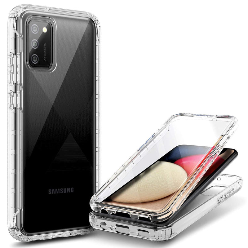  [AUSTRALIA] - NZND Case for Samsung Galaxy A02S with [Built-in Screen Protector], Full-Body Shockproof Protective Rugged Bumper Cover, Impact Resist Durable Phone Case (Clear) Clear