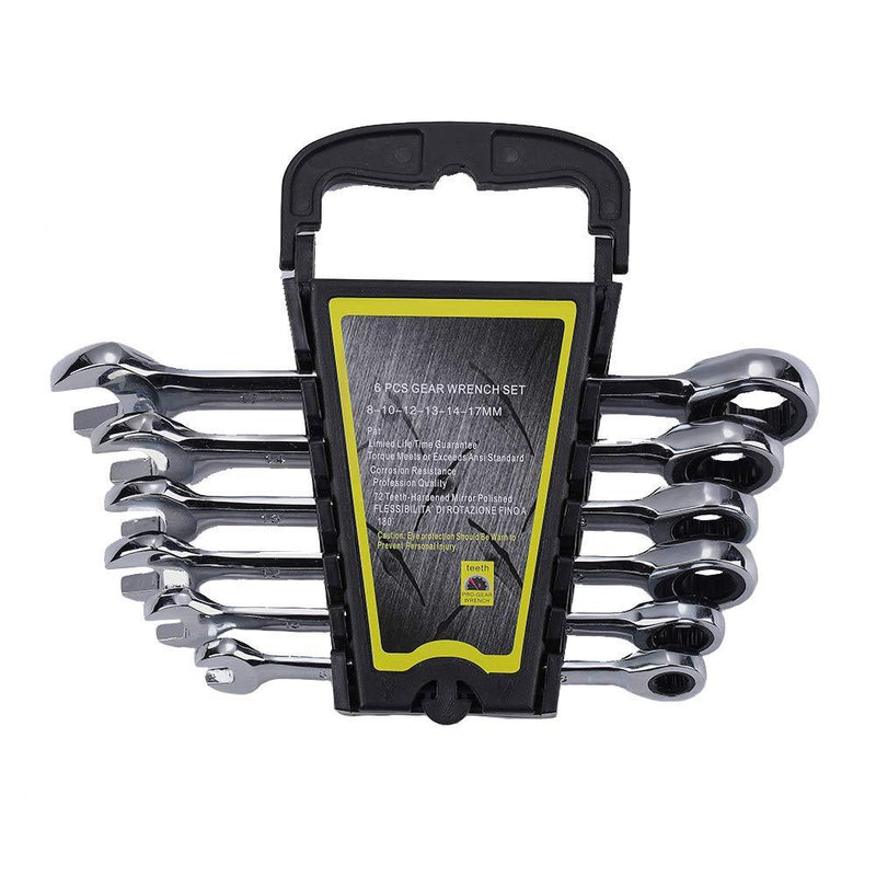 Ratcheting Wrench Set Portable Hand Tools Combination Wrenches With Holder Organizer Open End Spanner Kit Metric,6 Piece, 8mm, 10mm,12mm, 13mm, 14mm, 17mm 6 Piece 8mm 10mm 12mm 13mm 14mm 17mm B - LeoForward Australia