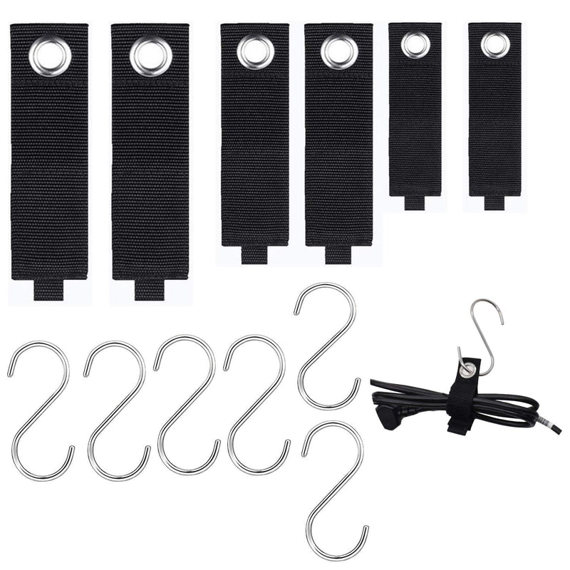  [AUSTRALIA] - 6/8/20 Pack Extension Cord Holder Organizer Adjustable Cable Tie Strap Hook and Loop Heavy Storage Straps for Cables, Hoses, Rope, Garage, Shop, Home, Boat (Combined 6pc) Combined 6pc