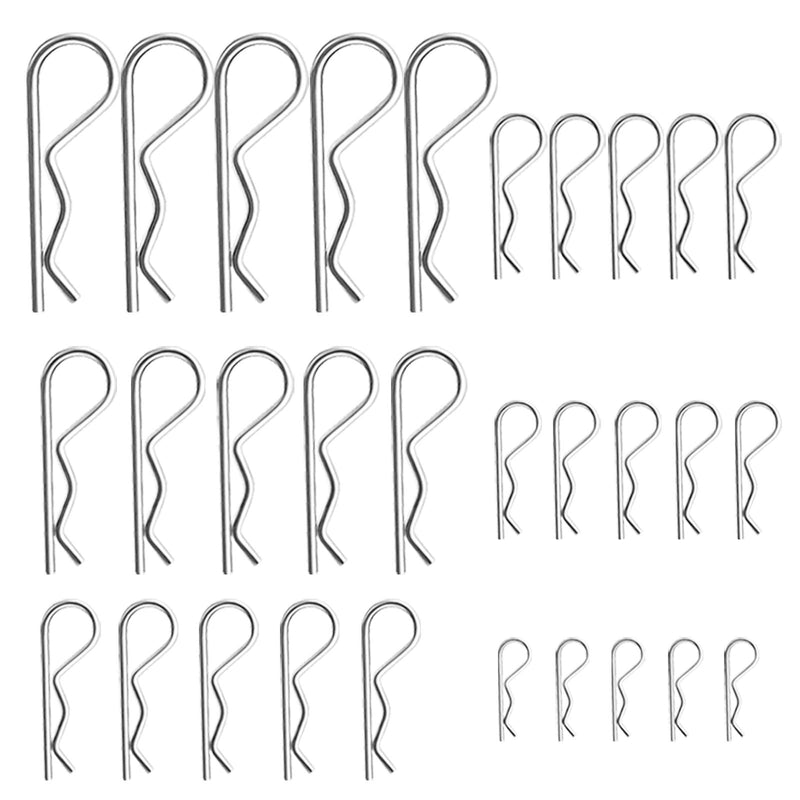  [AUSTRALIA] - 30PCS Cotter Pins, Heavy Duty Hitch Pin, Zinc Plated Steel Spring Fastener Assortment Kit, Cotter Hairpin for Hitch Pins Lock System, Multiple Size M1.6 - M3