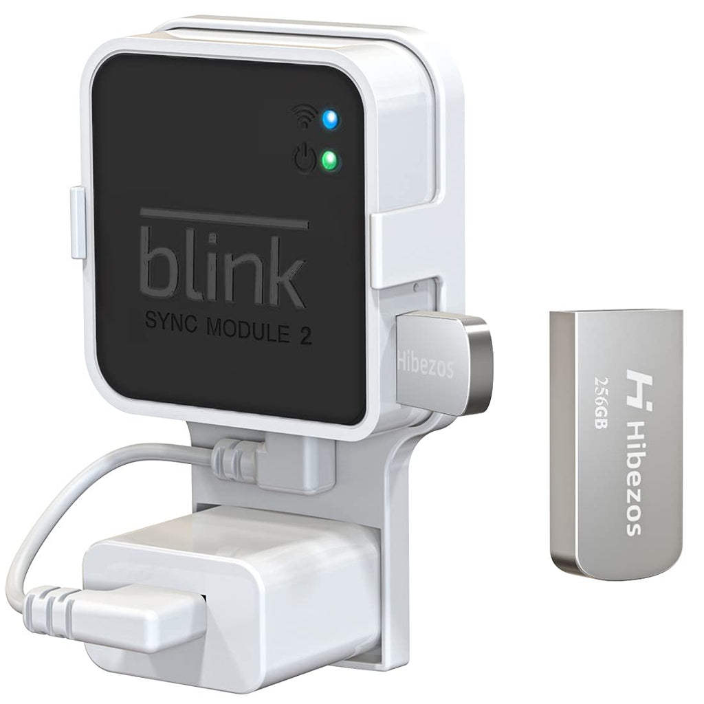  [AUSTRALIA] - 256GB USB Flash Drive and Outlet Mount for Blink Sync Module 2, Save Space and Easy Move Mount Bracket Holder for Blink Outdoor Indoor Security Camera System, Without Messy Wires or Screws