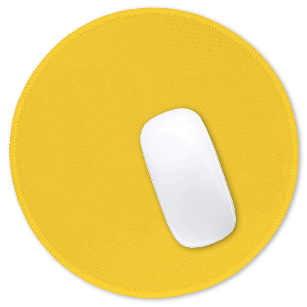  [AUSTRALIA] - Hsurbtra Mouse Pad, Premium-Textured Small Round Mousepad 8.7 x 8.7 Inch Yellow, Stitched Edge Anti-slip Waterproof Rubber Mouse Mat, Pretty Cute Mouse Pad for Office Home Gaming Laptop Men Women Kids Apricot Yellow