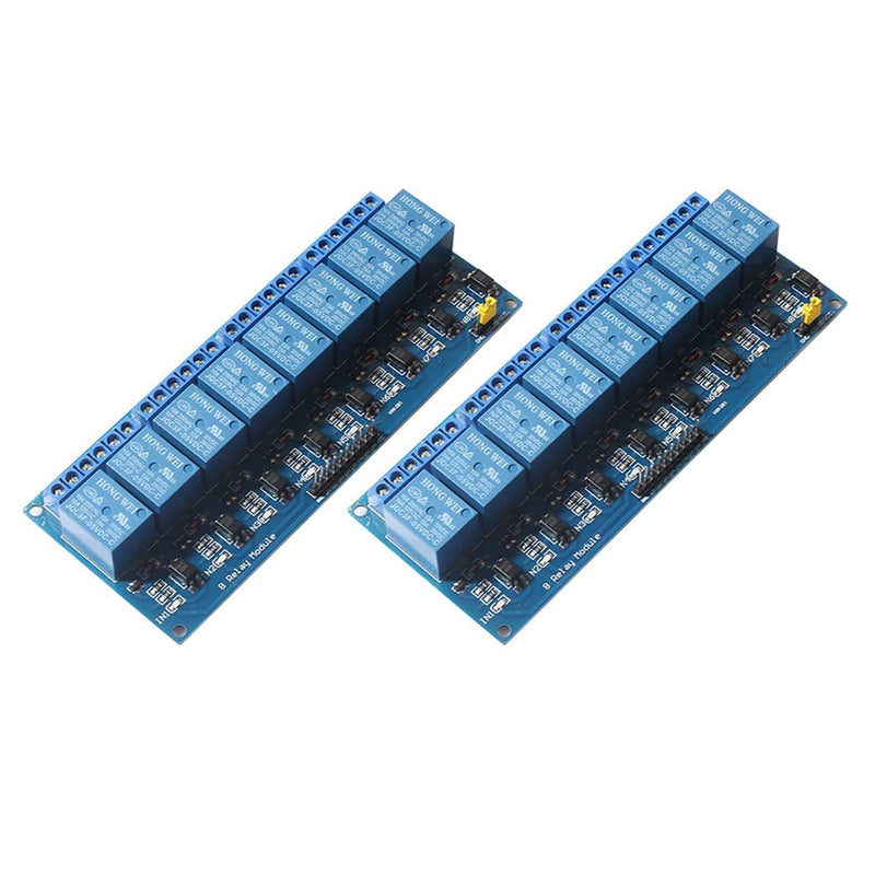 DEVMO 8 Channel DC 5V Relay Module Board, (2PACK) Electrical Equipments 8-Ch Optocoupler Compatible with PIC AVR DSP ARM MCU PLC Smart Home Control Switch 2 PCS - LeoForward Australia