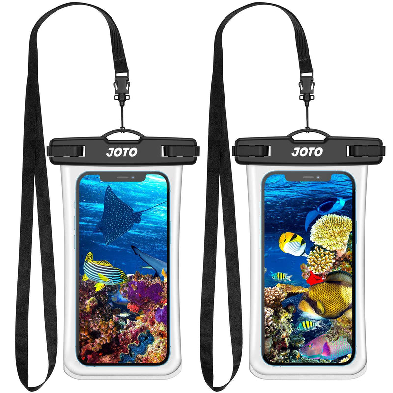  [AUSTRALIA] - JOTO Waterproof Phone Pouch up to 7.0", Transparent Universal Cellphone Dry Bag Underwater Case for iPhone 13 Pro Max 12 11 XS XR 8 7 Plus, Galaxy S21 Ultra/A42/S10 Note10,Moto,Pixel -2 Pack, Black