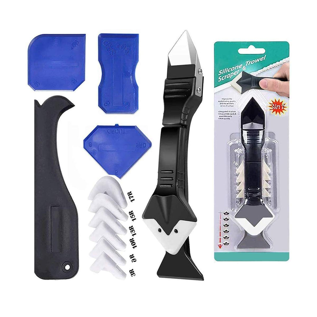  [AUSTRALIA] - 3 in 1 Silicone Caulking Tools, Yomitek Glass Glue Angle Scraper, Caulking Nozzle Applicator Finishing Tool Set Kit Sealant Caulk Grout Remover Scraper for Kitchen, Bathroom, Window, Sink Joint