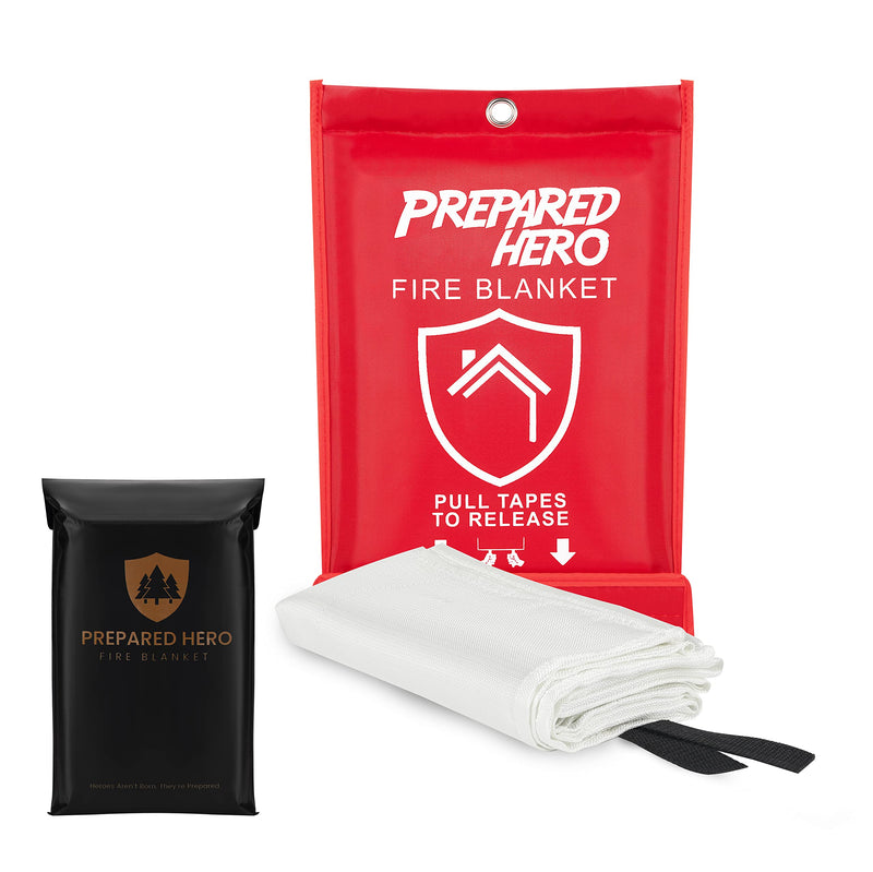  [AUSTRALIA] - Prepared Hero Emergency Fire Blanket - 1 Pack - Fire Suppression Blanket for Kitchen, 40” x 40” Fire Blanket for Home, Fiberglass Fire Blanket