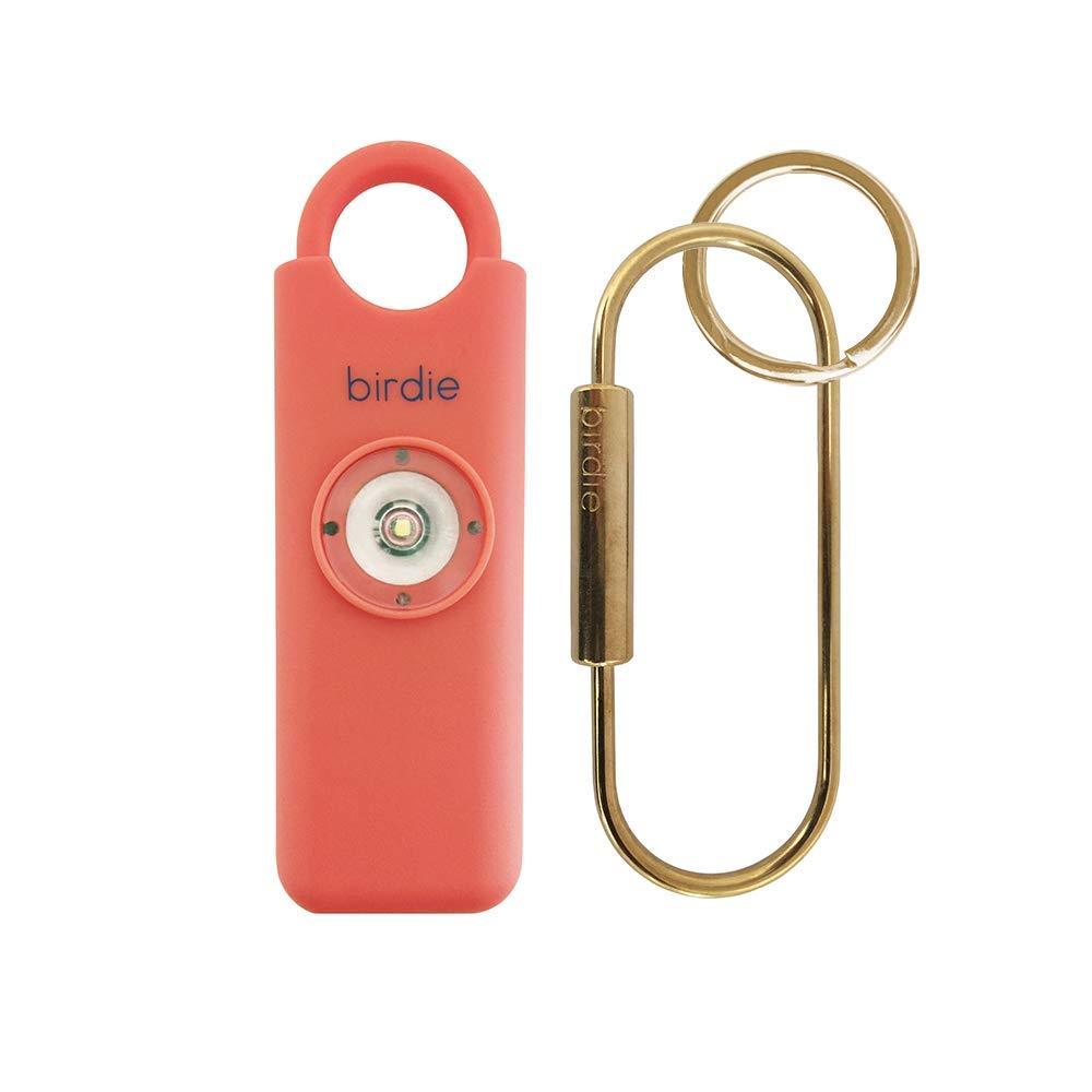  [AUSTRALIA] - She?s Birdie-The Original Personal Safety Alarm for Women by Women-130dB Siren, Flashing Strobe Light, Solid Brass Key Chain and Key Ring in 5 Pop Colors. (Coral) Coral
