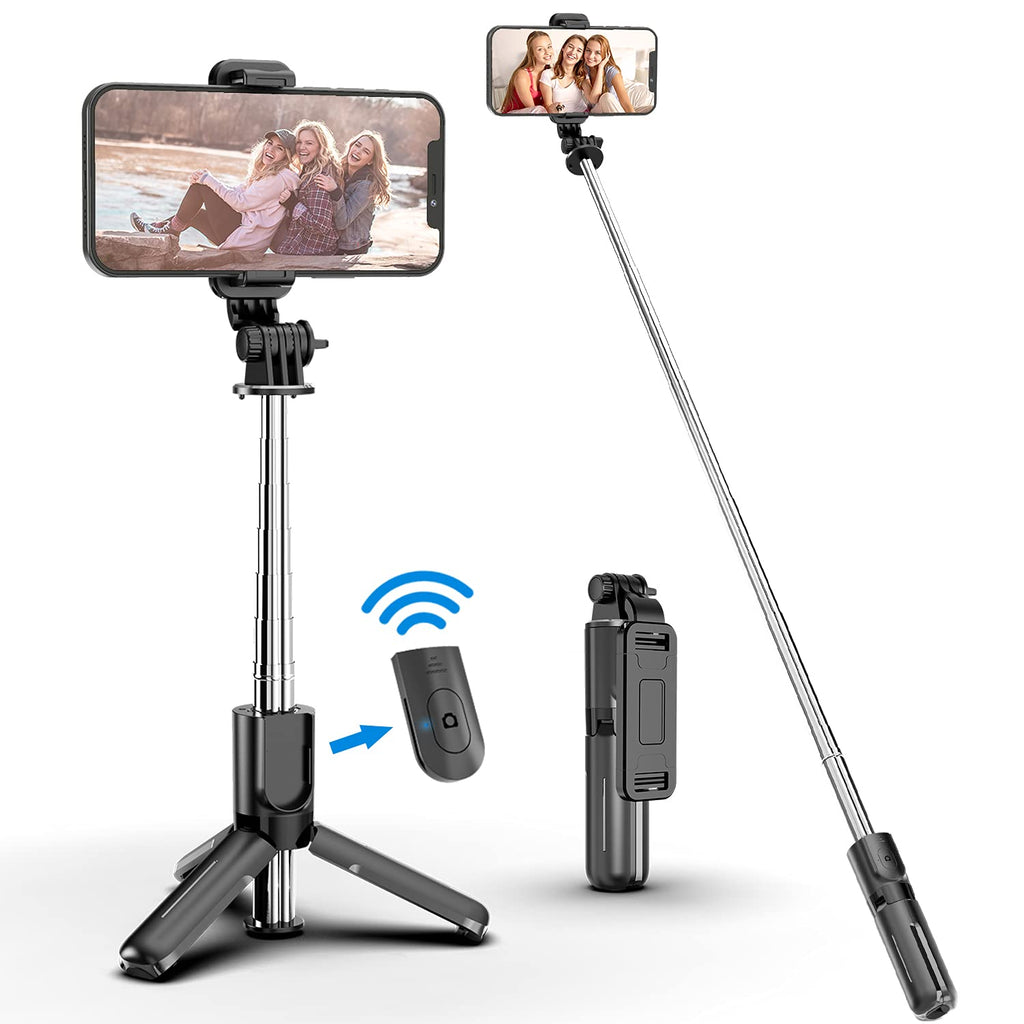  [AUSTRALIA] - Portable Selfie Stick Tripod with Bluetooth Wireless Remote, 3 in 1 Extendable Selfie Stick Phone Holder for iPhone 13/12/12 Pro/12 Pro Max/11/11 Pro/X/XR/XS/8/7/6S,Android Samsung Smartphone