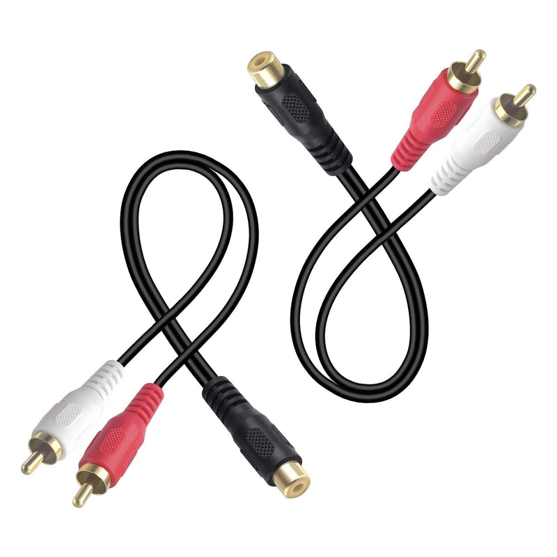 VCELINK RCA Audio Y Splitter 2-Pack, 2 RCA Male to RCA Female Stereo Audio Y Cable, Gold Plated Dual RCA Male Adapter for Car Audio, Subwoofer, TV, CD Player, Home Theater and so on - 8 Inch - LeoForward Australia