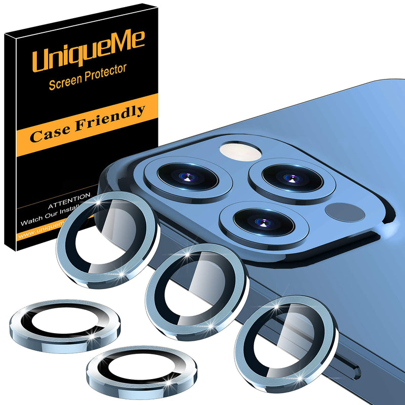 [5 Pack] UniqueMe Camera Lens Protector Compatible for iPhone 12 Pro Max 6.7 inch, [Precise Cutout] Camera Cover Circle Tempered Glass - Pacific Blue - LeoForward Australia